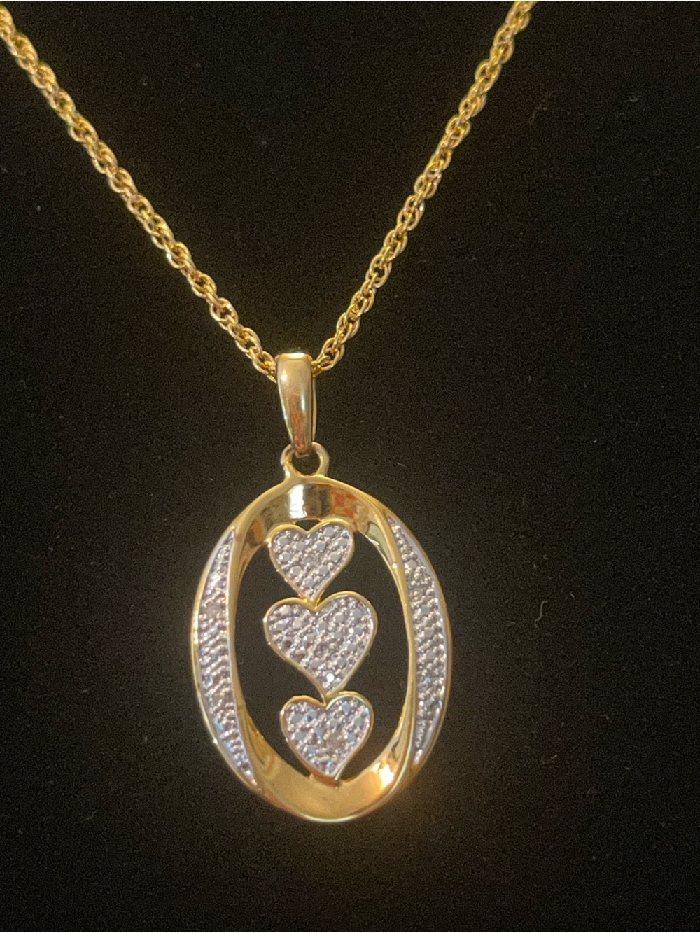 Danbury Mint gold-plated & diamond necklace